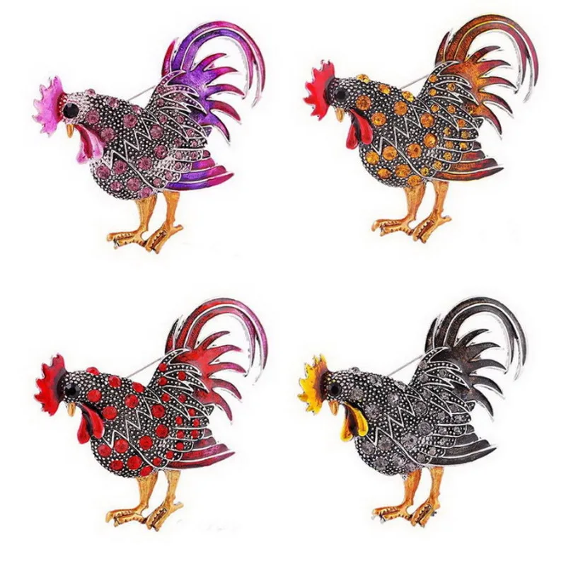 1Pc Vintage Cock Brooch for Women Men Retro Rooster Animal Brooches Pins Jewelry Accessories Party Gifts 2026