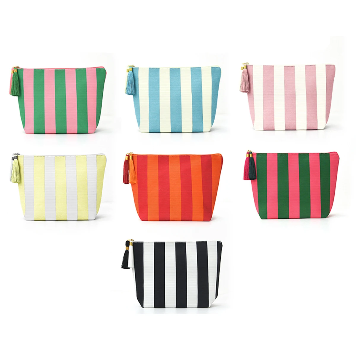 3pcs Makeup Bags Women Corduroy Striped Pillow Shaped Light Protable Travel Cosmetic Bag With Tassel
