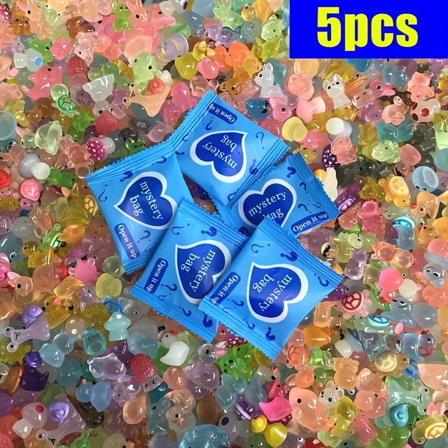 5/25/50pcs Glow in the Dark Mini Resin Animals & Mushroom Blind Bags Fairy Garden Decor, Micro Landscape, Birthday Gift Surprise 6