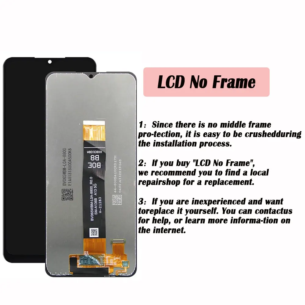 1ชิ้น6.5 ''สำหรับ Samsung A04S จอ LCD ทัชสกรีนดิจิไทเซอร์สำหรับ Samsung A047F A047F /ds จอแสดงผล LCD พร้อมกรอบ