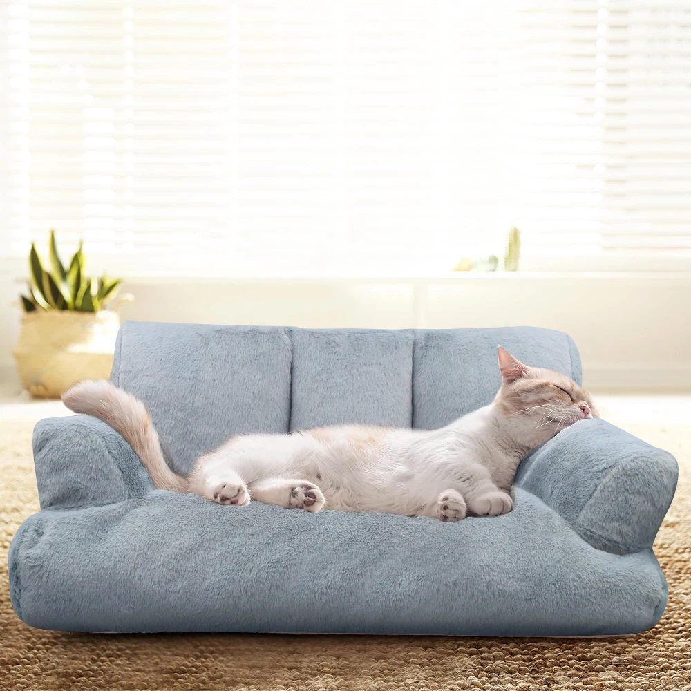 Cat Sofa Pet Couch Bed Winter Warm Nest Kitten Bed for Indoor Cats Small Medium Dogs Comfortable Plush Puppy Bed Pet Supplies