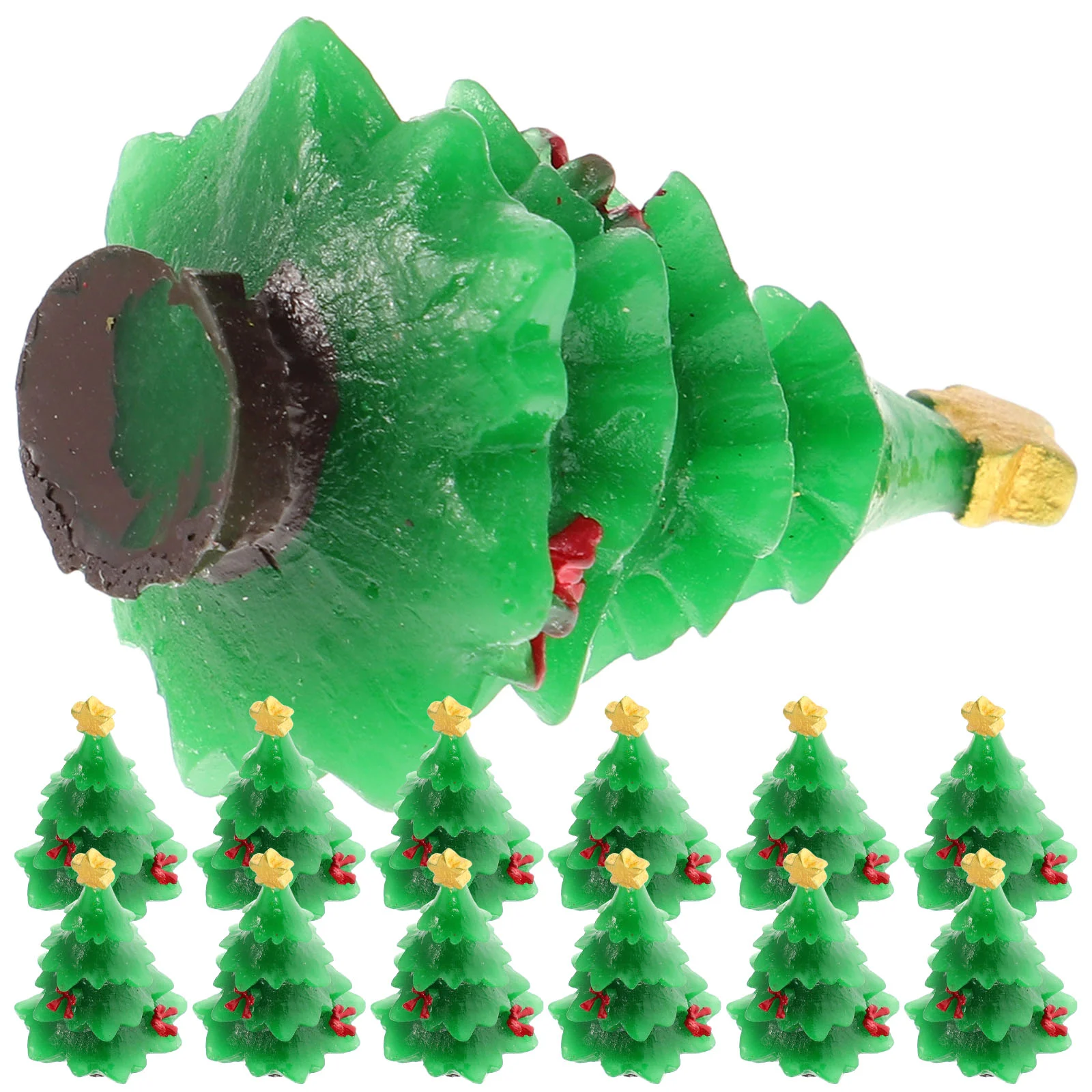 

30 PCS Decoration Toy Small Resin Christmas Figurines Crafts Novelty Mini Tree Lit