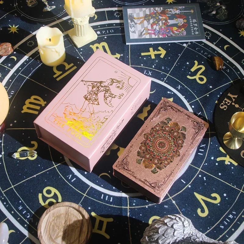 Oracle Divination Rider-Waite Tarot Cards Set Hot Stamping Waterproof Psychology Fortune Telling Party Board Game Collection