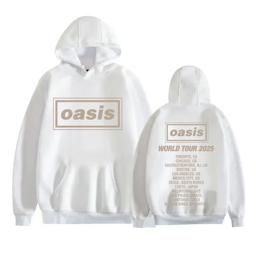 Imagen 2 del producto Oasis World Tour 2025 Cover Print 90s Retro Hip-hop Deporte Sudadera con capucha Cómodo y de moda Street Sport Jersey