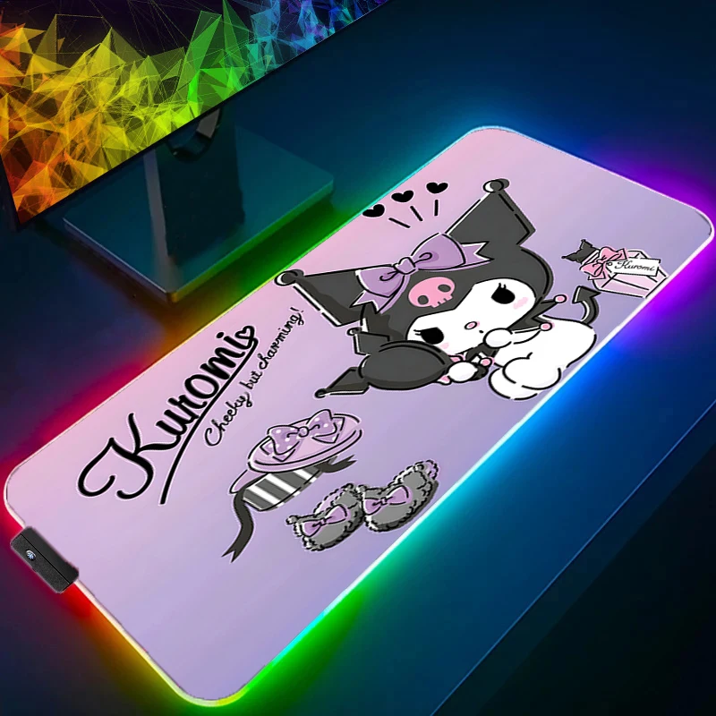 

Светодиодный XXL коврик для мыши S-sanrio аниме геймер компьютер Kawaii RGB коврик для мыши мультфильм игровые аксессуары планшет Varmilo клавиатура подсветка