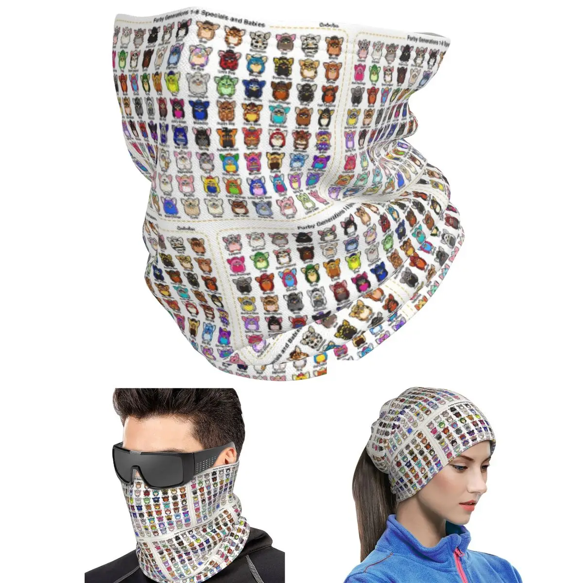 Furby Collection Bandana Neck Gaiter Printed Mask Scarf Riding Headband Unisex Adult Breathable