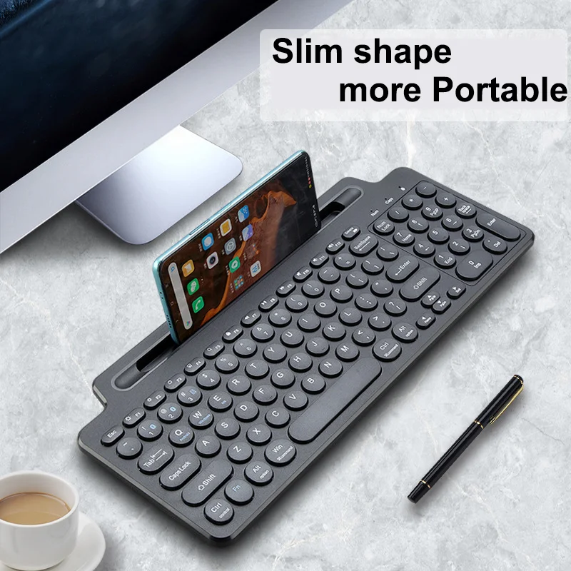 Wireless 2.4G Bluetooth Keyboard Ultra Slim Multi-Device Bluetooth Wireless Keyboard with Touchpad for MacBook iMac iPhone iPad