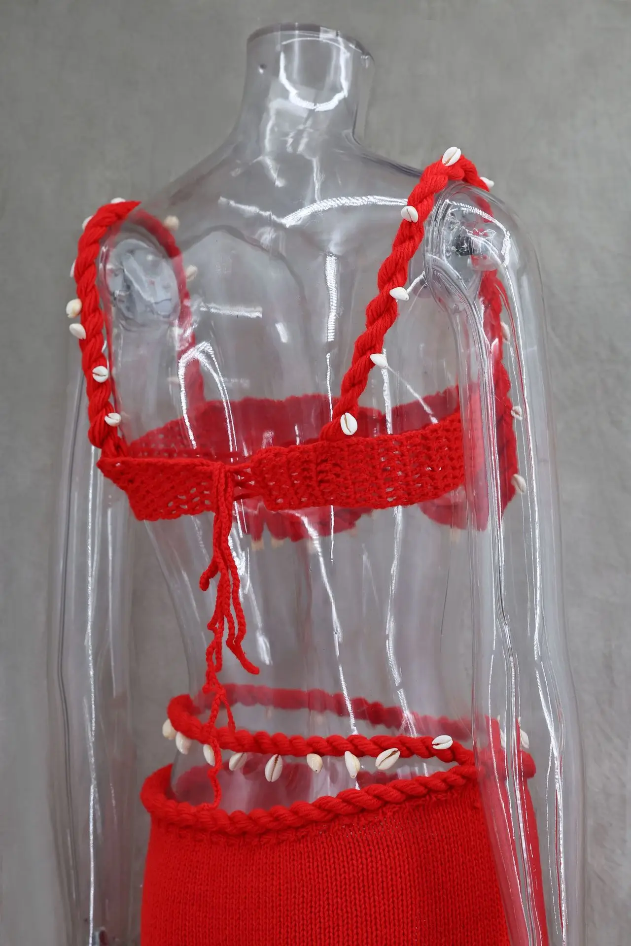 2025 novo verão malha borda biquíni terno feminino sexy sutiã superior mini saia halter sem mangas strass maiô conjunto roupa de férias