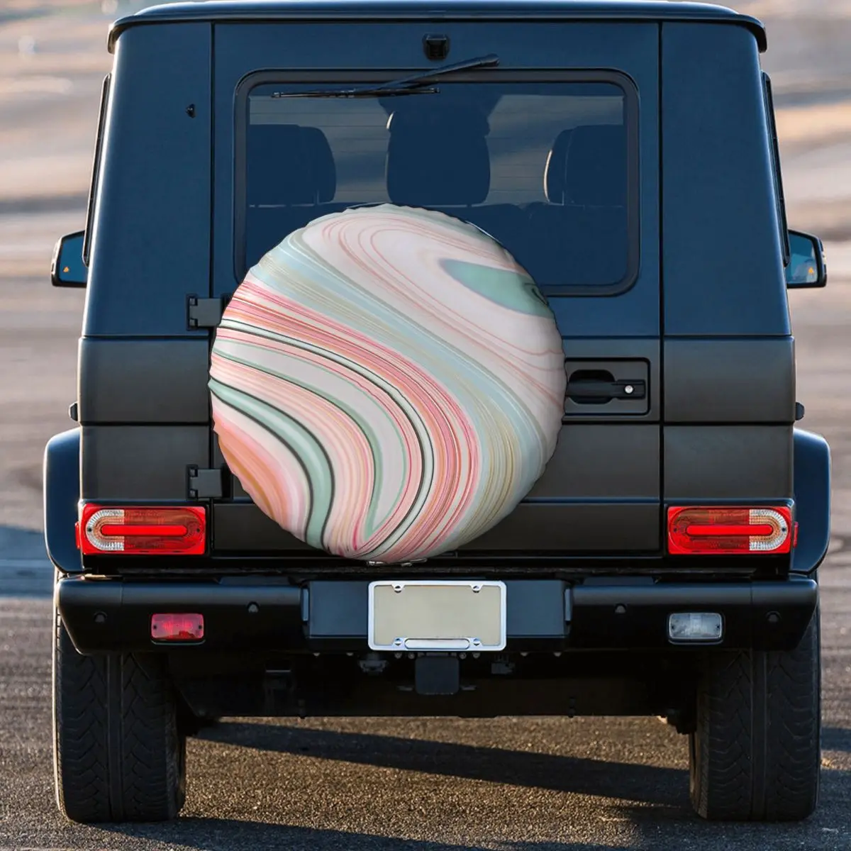 Custom Preppy Girly Chic Minimalist Marble Pattern Spare Tire Cover for Jeep SUV RV 4WD Trailer 4x4 Wheel Protector Covers