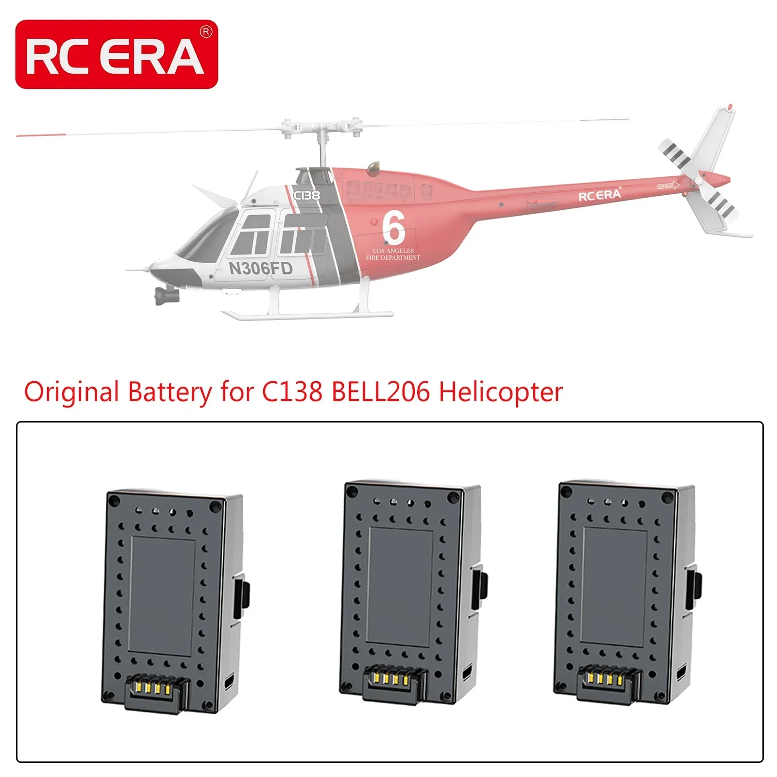 Оригинальный вертолет RC ERA C138 BELL 206 7,4 В 350 мАч LiPo аккумулятор для C138 BELL206 запасные части для радиоуправляемого вертолета