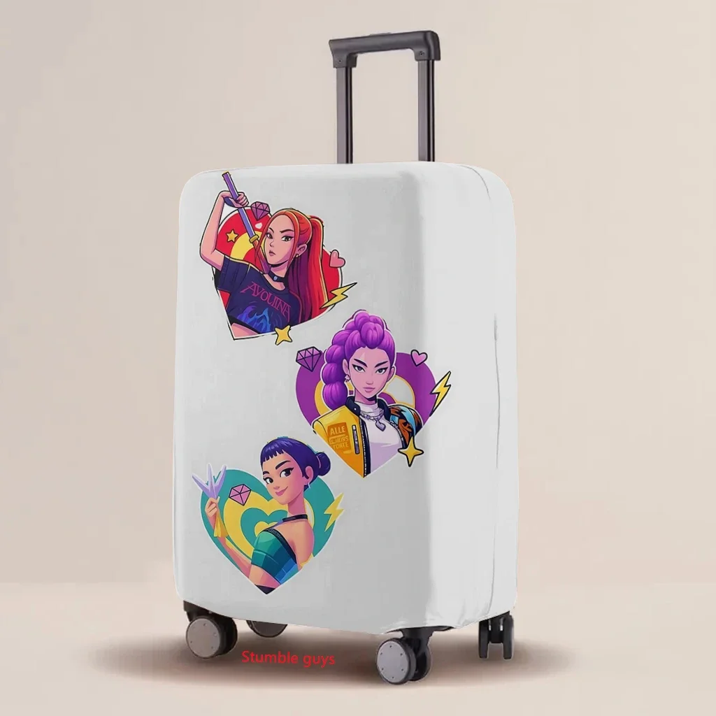 Kpop شيطان الصيادين الكرتون الأمتعة الغطاء الواقي متعدد الحجم حقيبة مرنة تناسب 18-32 بوصة حقيبة السفر #3