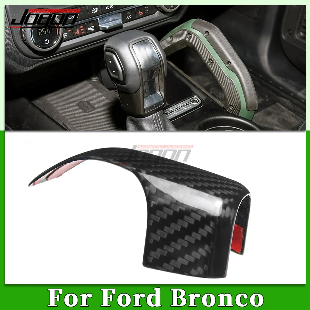 

Real Carbon Fiber For Ford Bronco 2021 2022 2023 Car Interior Center Console Gear Shift Head Knob Panel Cover Trim Accessories