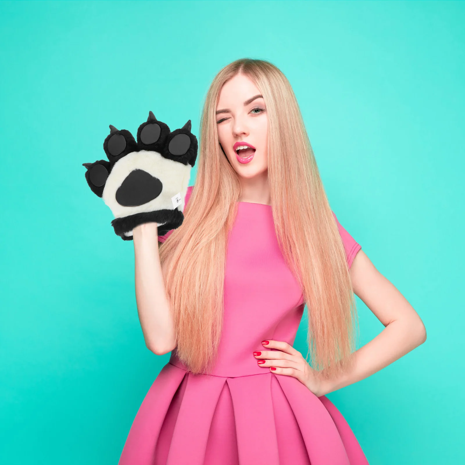 2 pçs luvas de garra de urso adorável pata animal quente inverno cosplay festa adereços luvas decorações de festa cosplay suprimentos