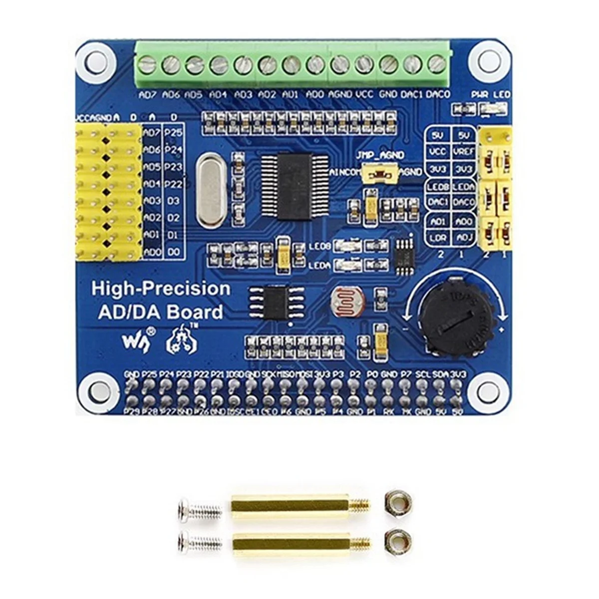 Placa de Expansão AD DA de Alta Precisão, Módulo Digital, Compatível com 4B, 3B +, Nano Módulo