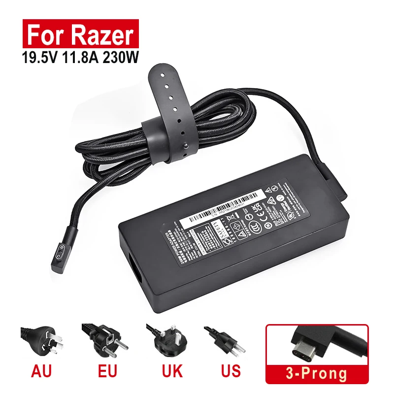 

19.5V 11.8A 230W USB Type C AC Adapter Charger For Razer Blade 15 Pro 17 GTX1060 GTX1070 GTX2070 GTX2080 3-PIN laptop charger