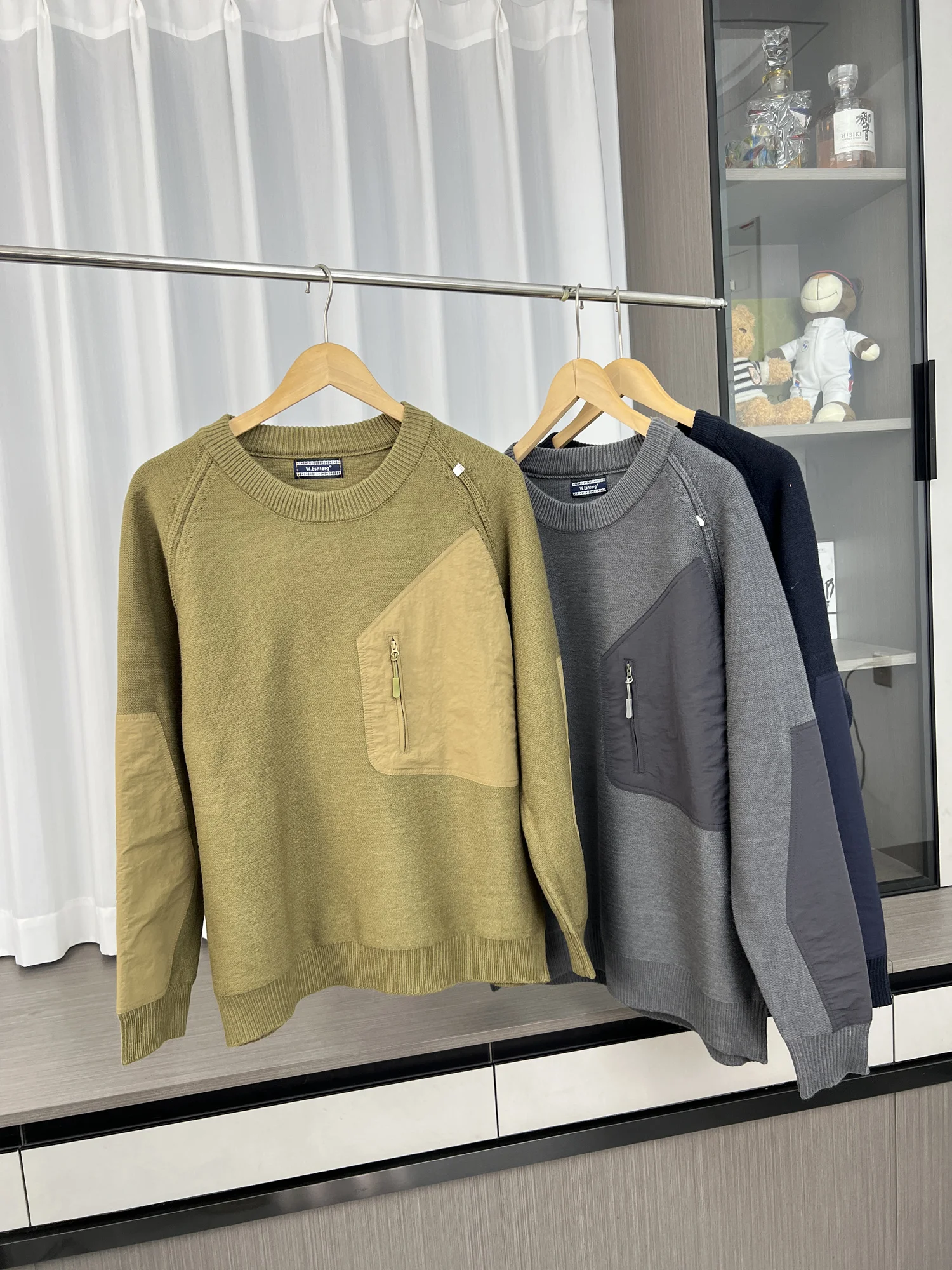 

Thiened Knitted Sweater for Men Casual Outdoor High Street Sle Autumn Winter Zipper Closure Long Sve round Ne Warm Top