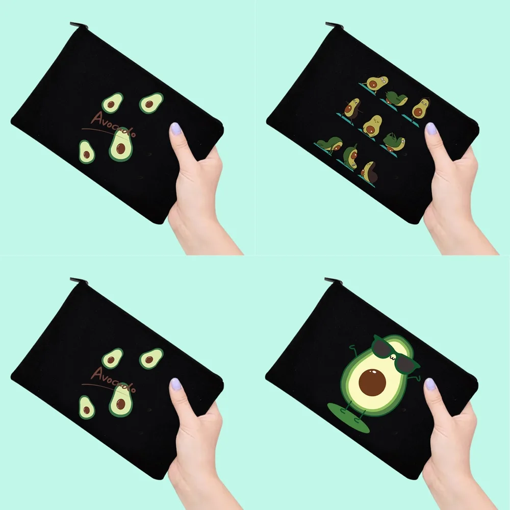 Bride Cosmetic Bag Student Pencil Sundries Cosmetics Zipper Fashion Small Bags Avocado Print Series Theme Party Sundries Wallet