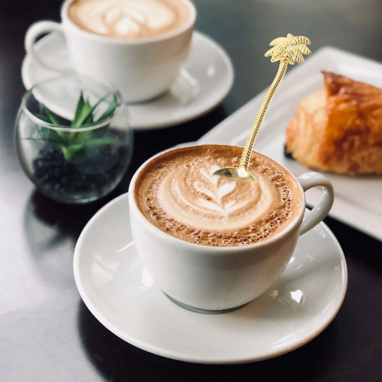 

Retro Coffee Zinc Alloy Dessert Spoon Creative Sugar Stirring Spoon for Tea Coffee Cappuccino Espresso Salad Appetizers Reusable