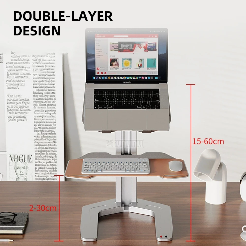 Electric Height Adjustable Standing Desk Converter | Motorized Laptop Riser for Sit-Stand Workstation | Ergonomic Computer Stand