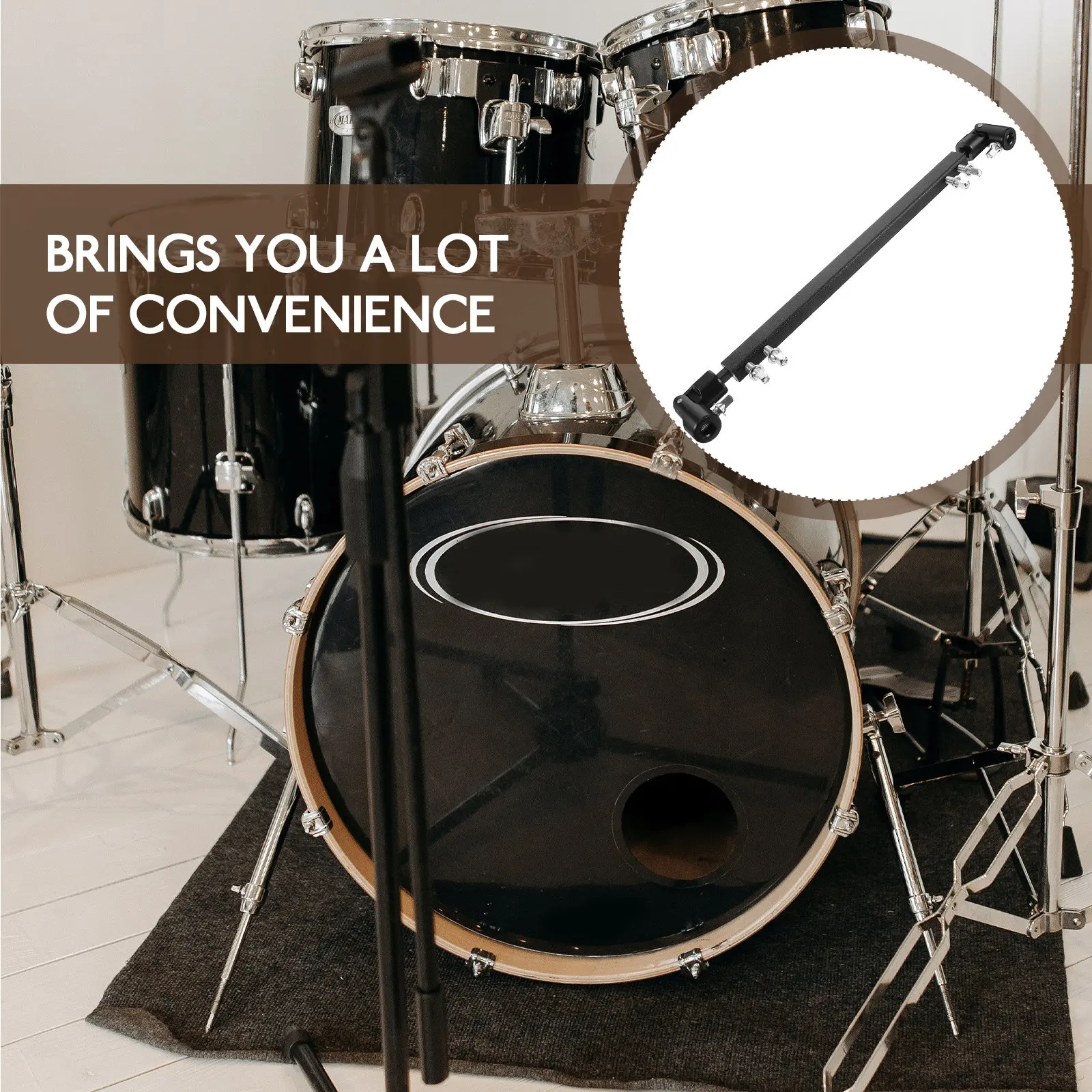 

Drum Kit Pedal Link Bar Replacement Heavy Duty Metal Connecting Rod for Double Bass Drum Efficient and Easy to Install