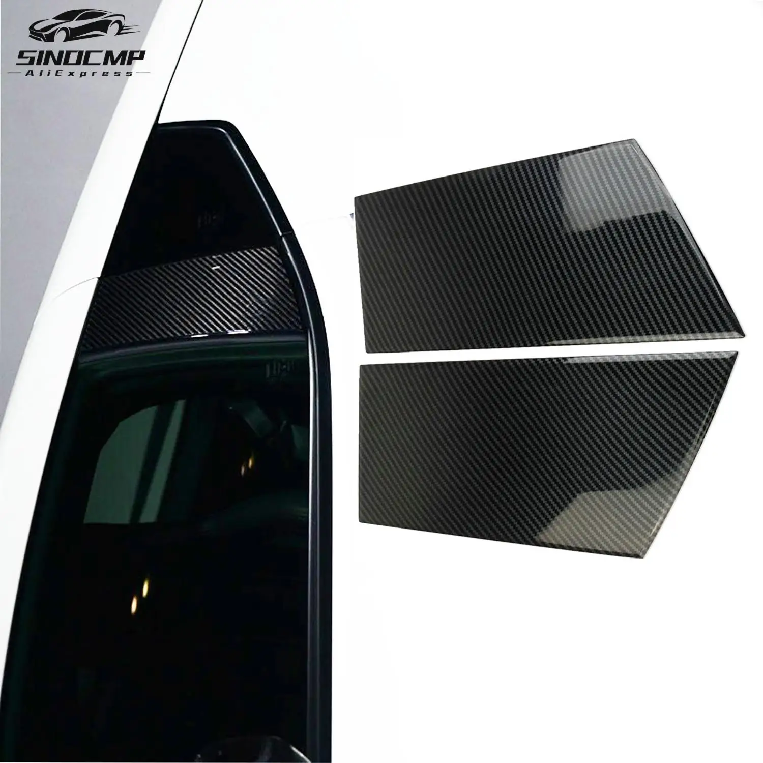 

2Pcs Carbon Fiber Exterior Car Window Pillar Trim Cover For Nissan 370Z 2009-2020 Window Pillar Trim Accessories