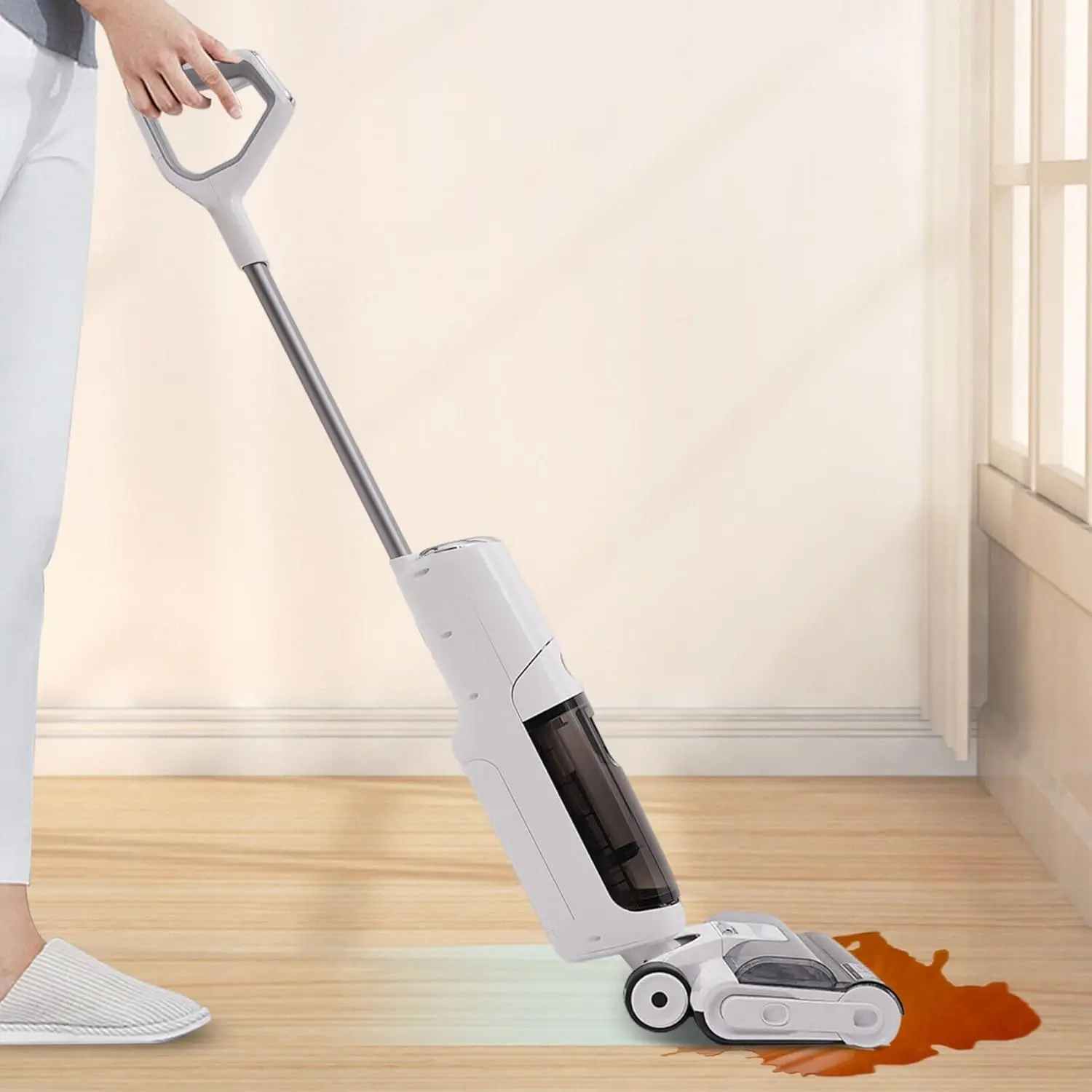 Wet & Dry Vacuum Cleaner, Smart Wet & Dry Vacuum Cleaner Cordless Hardwood Floor Cleaner, One Step Cleaning Vacuum Mop Vacuum