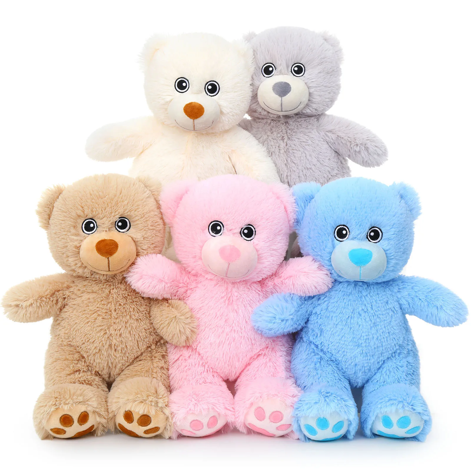 MorisMos Teddy Bear Stuffed Animal Bulk 5 Packs Teddy Bear Bulk for Baby Shower 14" Small Teddy Bear for Kids, Valentine's Day