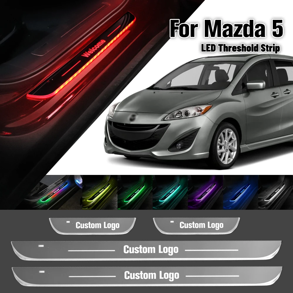 

For Mazda 5 2005-2017 Car Door Sill Light Customized Logo LED 2009 2014 2015 2016 Welcome Threshold Pedal Lamp Accessories