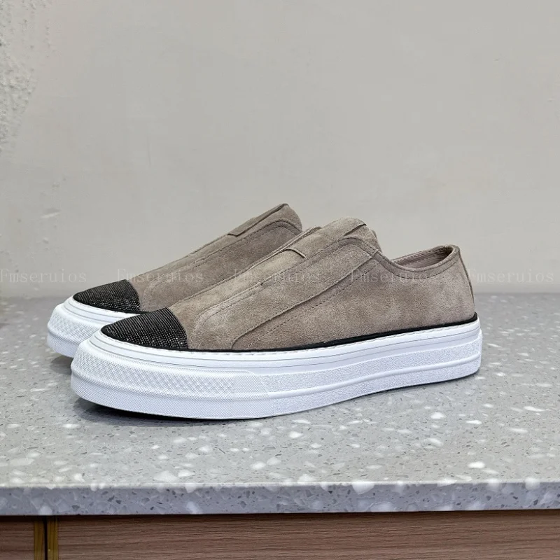 

Модные женские туфли на плоской подошве высшего качества, кожаная повседневная обувь без шнуровки с круглым носком, лаконичные удобные женские прогулочные туфли со стразами, повседневные, хит продаж