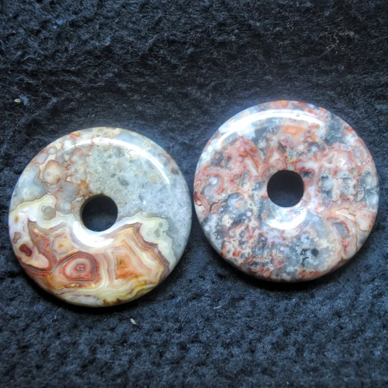 2PCS NEW CRAZY AGATE PENDANTS DONUT SHAPE 50MM SIZE DIY JEWELRY MAKING DESIGNS HOT SELLING