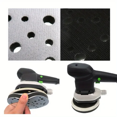 Imagen 2 del producto Cojín de esponja suave con gancho y bucle, almohadilla amortiguadora de interfaz, papel de lija autoadhesivo, pulido de disco, 6 pulgadas, 49 agujeros
