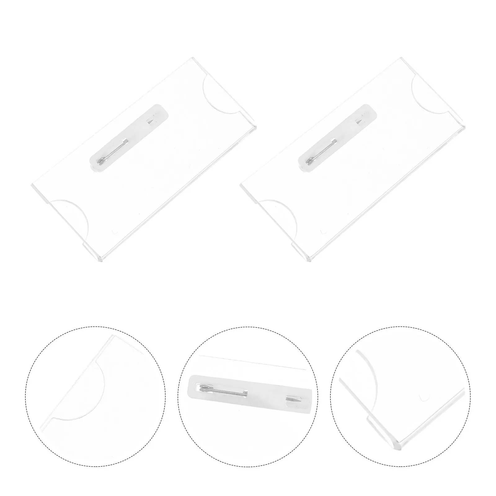 

10pcs Hotel Badge Officer Cards Holders Employee Badge Cases Identity Tag Holders Acrylic Name Badges For School Work
