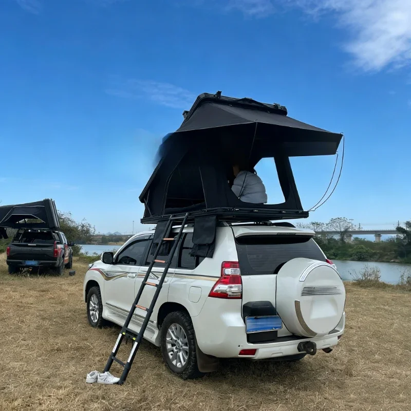 SNDN Aluminium Wasserdichtes X-Scharnier Autodachzelt für 2-3 Personen Outdoor-Camping – Detail 3