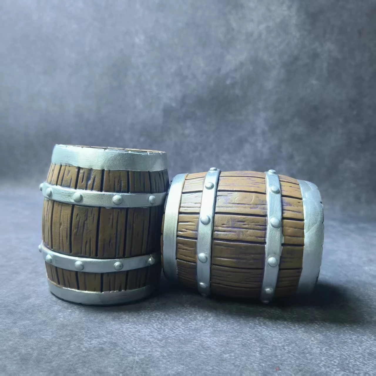 9Cm Anime One Piece Ace Luffy Barel Anggur Patung Barel Kayu Dekorasi Rumah Dekorasi Meja Aksesori Hadiah Mainan