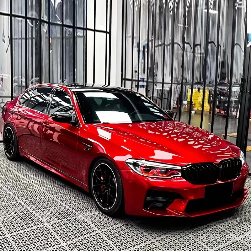 

Ultra Gloss Metallic Candy Red Vinyl Car Wrap Film Roll with Air Release Self Adhesive Decal Sticker Motorbike Car Wrapping Foil