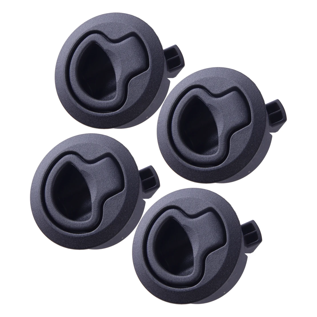 

4Pcs Black Slam Latch Hatch Flush Pull Lock Door Deck Boat Marine Drawer Hardware Accessories 2" Hole Cutout