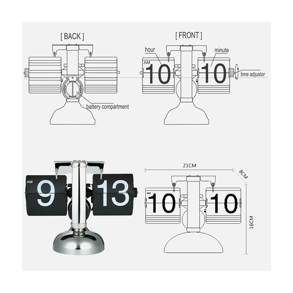 Retro Flip Table Clock 6