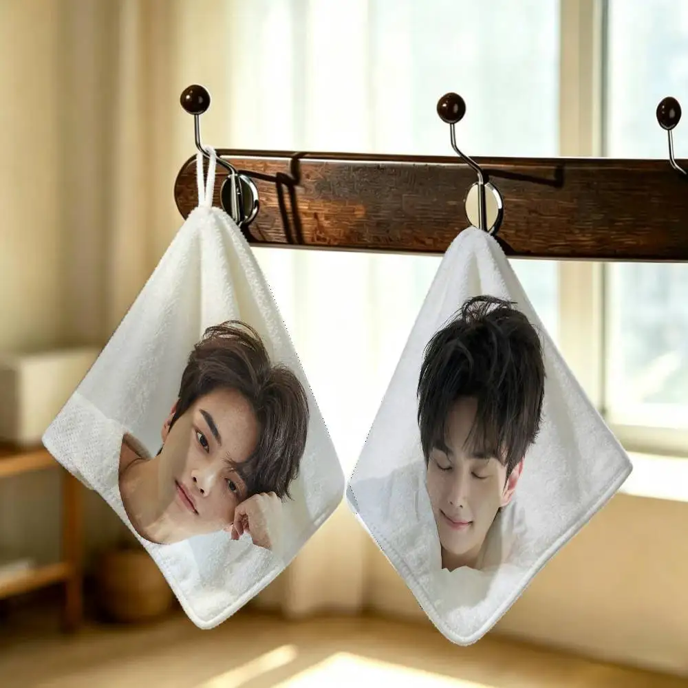 Kpop Actor Hot S-Song Kang Polyester Cotton Hanging Kitchen Towel Skin Friendly Hand Wiping Towel For Hotel Cafe Household