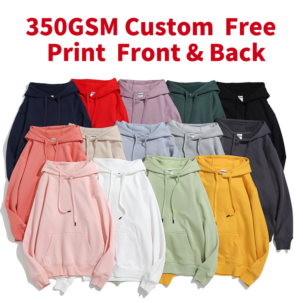 

In Stock Quality 350Gsm Fleece Cotton Warm Winter Streetwear Men Pullover Sweatshirts Hoodies With Custom Logo Printing