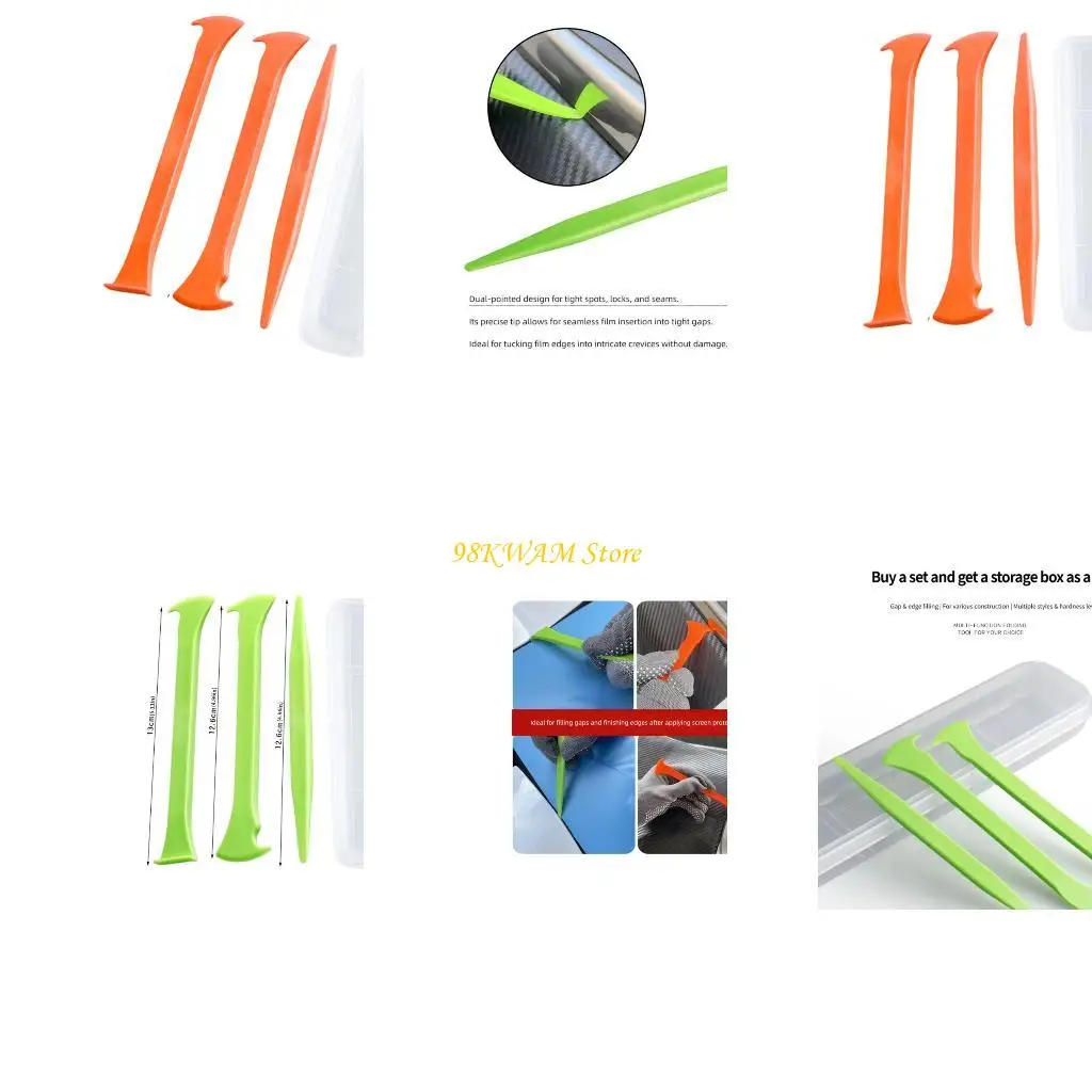 Wrap Squeegee Tool Body Filler Spreader Plastic Scraper for Automotive Clear Film Application, Wrinkle Flattening and Vehicle