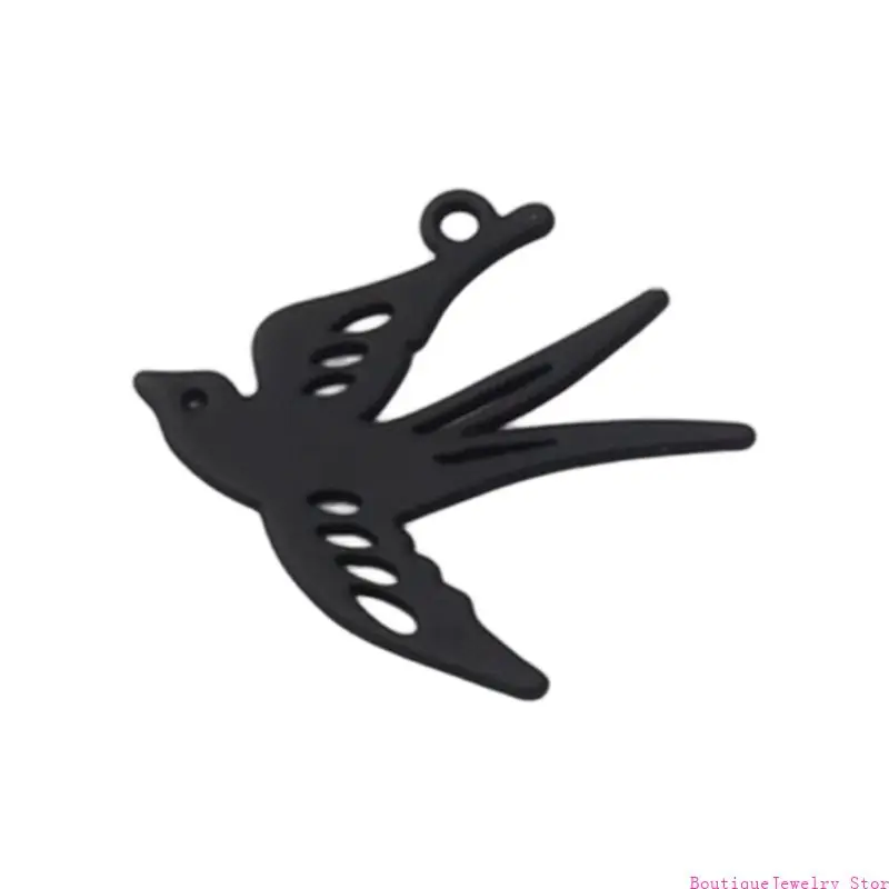 E1PE Elegant Hollow Out Swallow Charm Alloy Jewelry Crafting Lightweight DIY Accessory