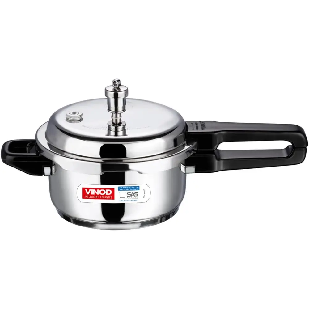 

2-Liter Stainless Steel Sandwich Bottom Pressure Cooker, Medium, Silver