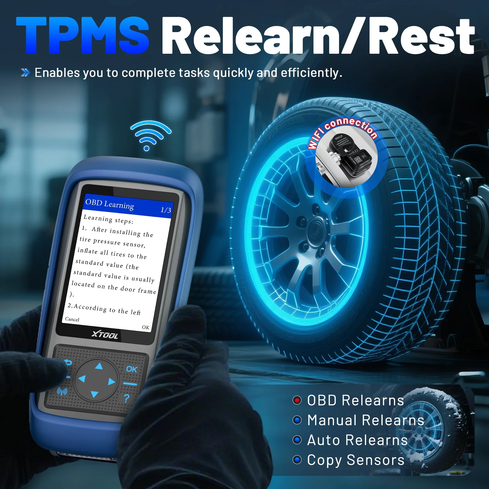 أداة برمجة XTOOL TP150 TPMS أداة تشخيص الإطارات مبرمج TPMS 315/433 ميجا هرتز أداة تحديد/إعادة تعيين/تفعيل الإطارات العالمية TPMS