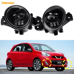 2 X 30W Car Right + Left LED Lens Fog Light Assembly DRL Fog Daytime Running Lamp H11 For Nissan Micra March 4/IV K13 2010-2018