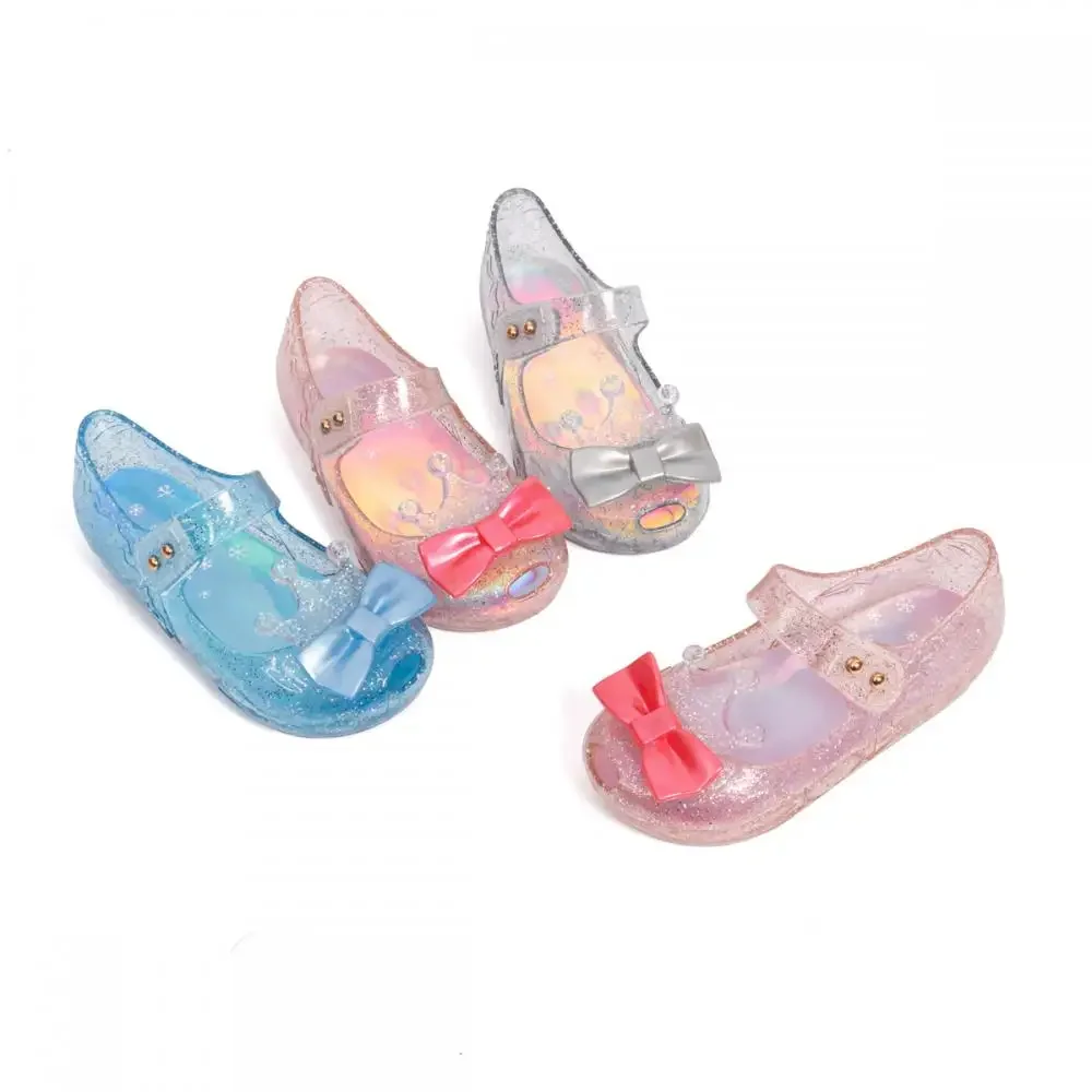 New Children's Garden Shoes Pure Color Bright Bow Sandals Fashion Comfortable Waterproof Non-slip Cute Kids Shoes Summer