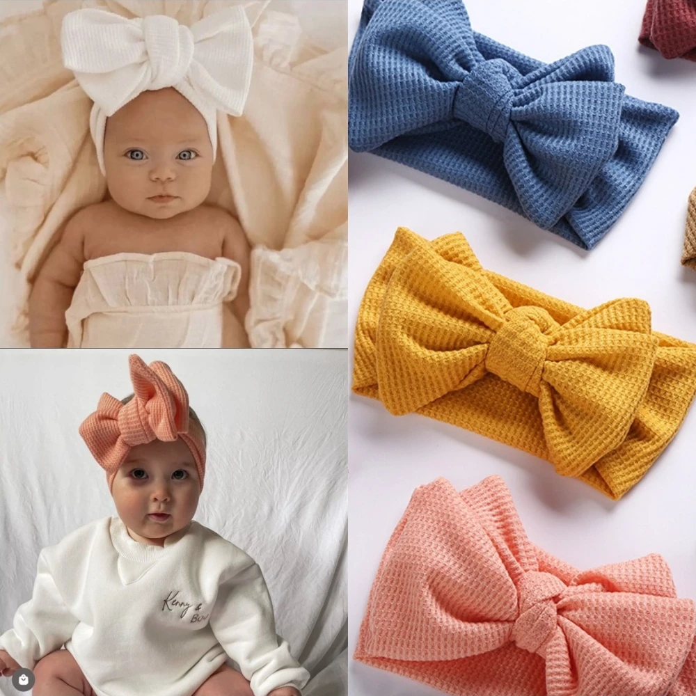 

Double Layer Big Bow Baby Headband Newborn Baby Girls Children Headwear Knit Kids Hair Band Turban Headdress Hair Accessories