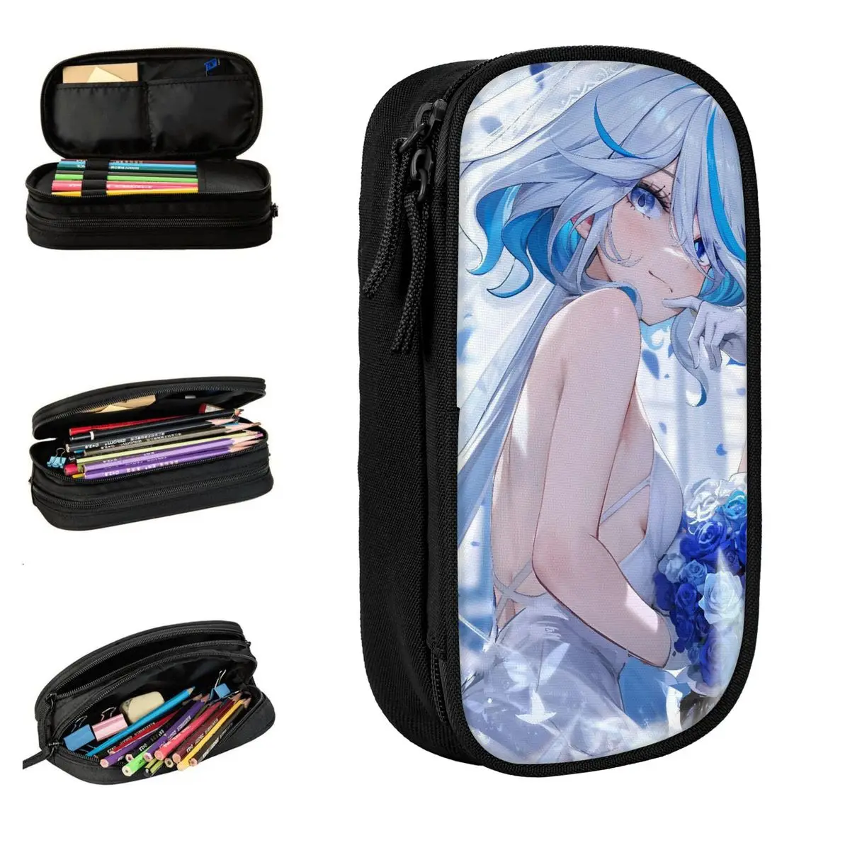 

Furina Genshin Impact пеналы пенал держатель для ручек для студентов большая вместительная сумка офисные канцелярские принадлежности на молнии