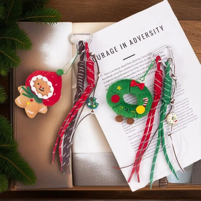 عيد الميلاد أفخم الكرتون الزنجبيل رجل عيد الميلاد إكليل قلادة المفاتيح على ظهره معلقة حلية عيد الميلاد السنة الجديدة هدية