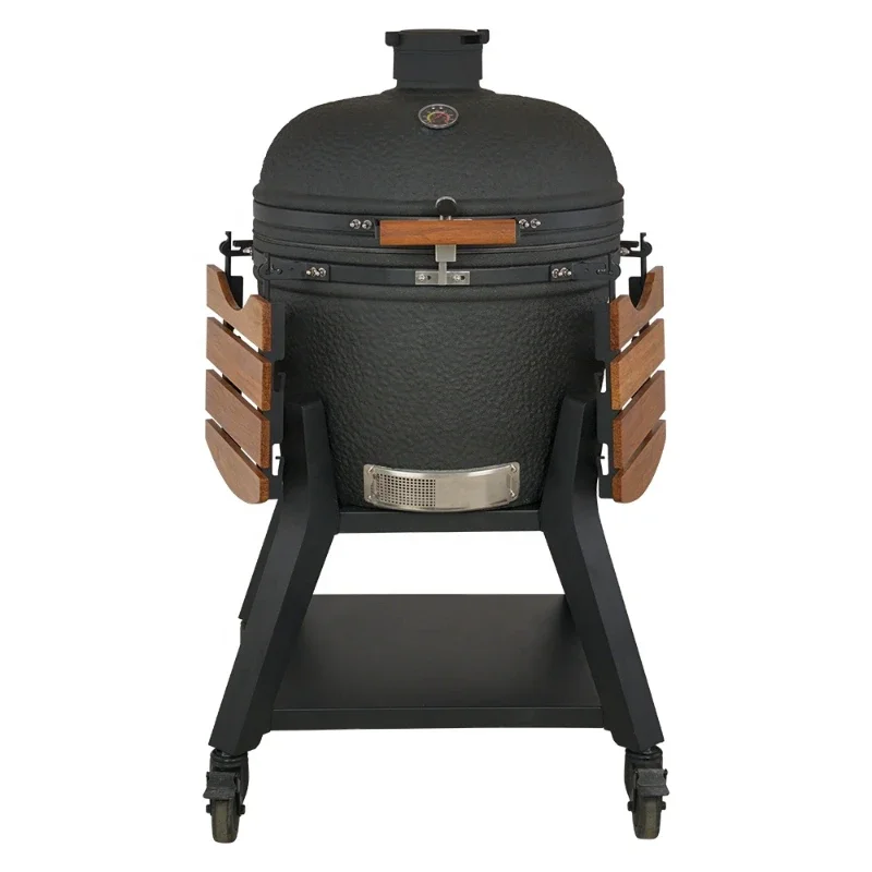 Dark Grey XL 23.5 Inch Professional Charcoal Grill Outdoor Bbq Kitchen Barbecue Kamado Bbq Grill