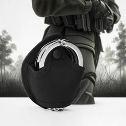 Tactical Universal Handcuffs With Small Pockets Case Police Shackles Pouch Waist Belt Open Top Holder Belt Loop Accessories